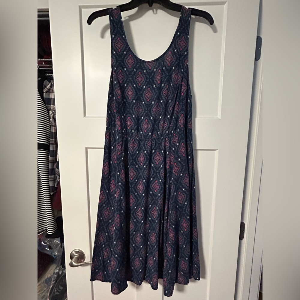 Torrid Blue and Red Tie-Back Dress